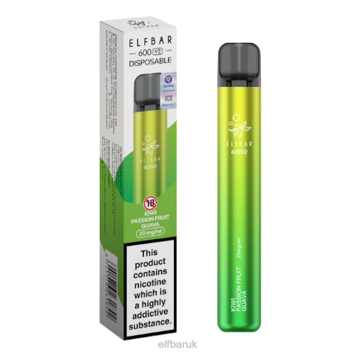 ELFBAR 600V2 Disposable Vape - 20mg DN4212 Kiwi Passion Fruit Guava