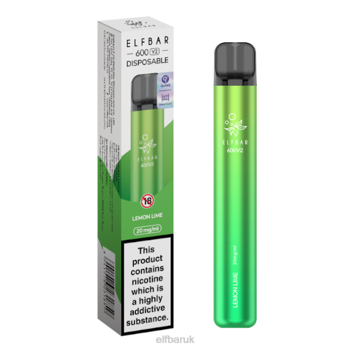 ELFBAR 600V2 Disposable Vape - 20mg DN4215 Lemon Lime