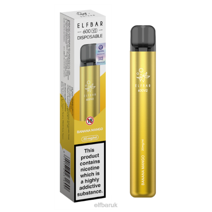 ELFBAR 600V2 Disposable Vape - 20mg DN4222 Banana Mango
