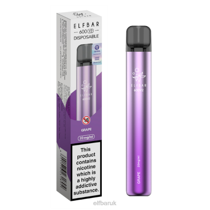 ELFBAR 600V2 Disposable Vape - 20mg DN422 Grape