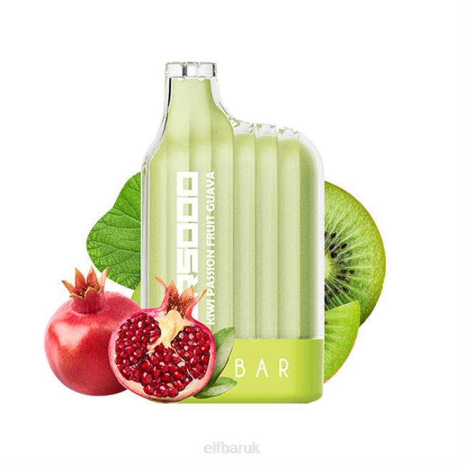 ELFBAR CR5000 Disposable Vape 5000 Puffs Kiwi Passion Fruit Guava BN2D31