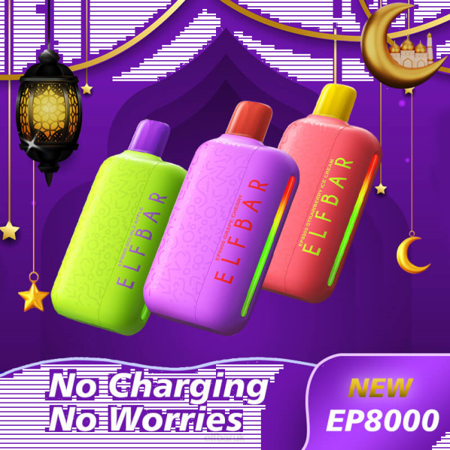 ELFBAR Disposable Vape New EP8000 Puffs Grape Cherry BN2D57