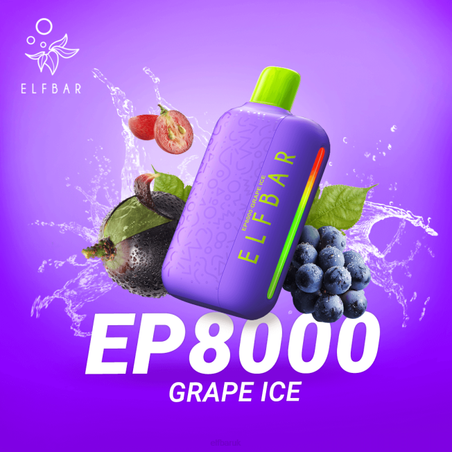 ELFBAR Disposable Vape New EP8000 Puffs Grape Ice BN2D59
