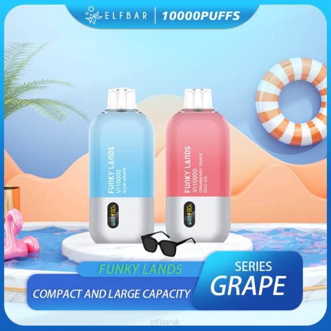 ELFBAR Funky Lands Best Flavor Disposable Vape Vi10000 Grape Series Cranberry Grape Duo Ice BN2D150