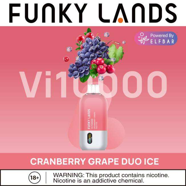 ELFBAR Funky Lands Best Flavor Disposable Vape Vi10000 Iced Series Cranberry Grape Duo Ice BN2D156