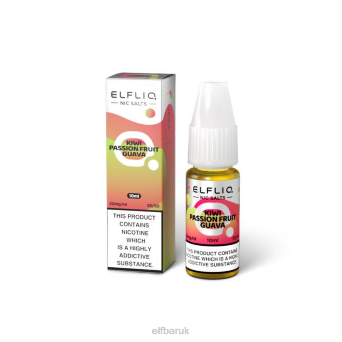 ELFBAR ELFLIQ Kiwi Passion Fruit Guava Nic Salts - 10ml-20 mg/ml DN42210