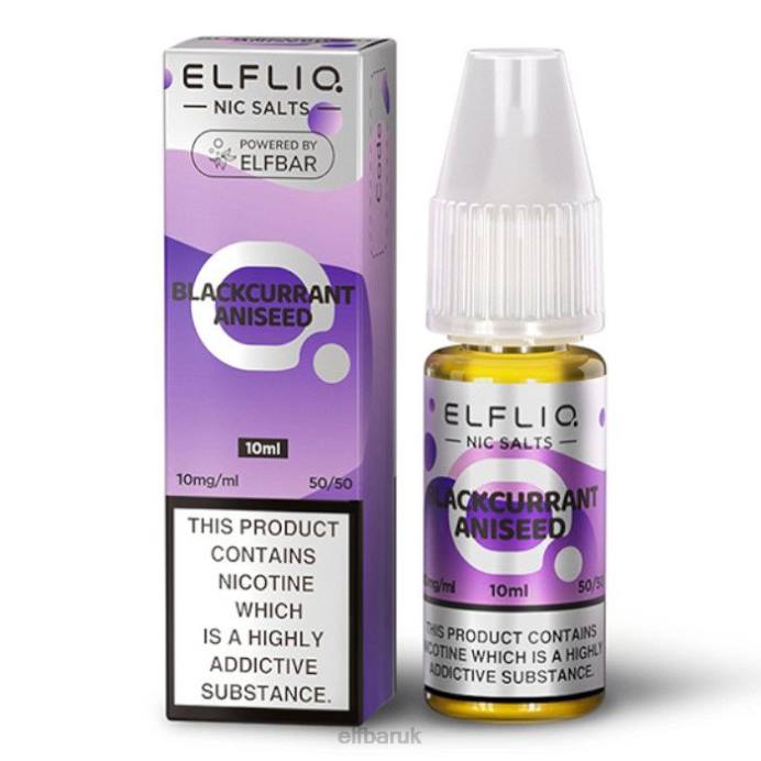 ELFBAR ElfLiq Nic Salts - Blackcurrant Aniseed - 10ml-10 mg/ml DN42177
