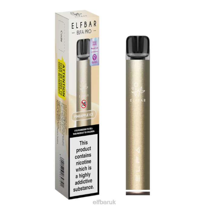 ELFBAR ELFA PRO Pod Kit - Rechargeable DN4275 Dark Gold + Pineapple Ice Prefilled Pod