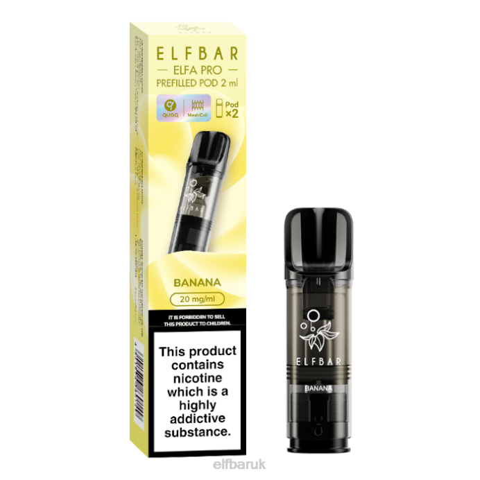 ELFBAR ELFA PRO Prefilled Pods - 20mg - 2PK DN4278 Banana