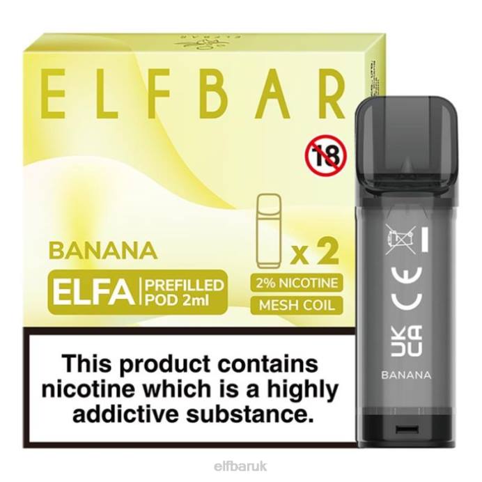 ELFBAR Elfa Pre-Filled Pod - 2ml - 20mg (2 Pack) DN42105 Banana