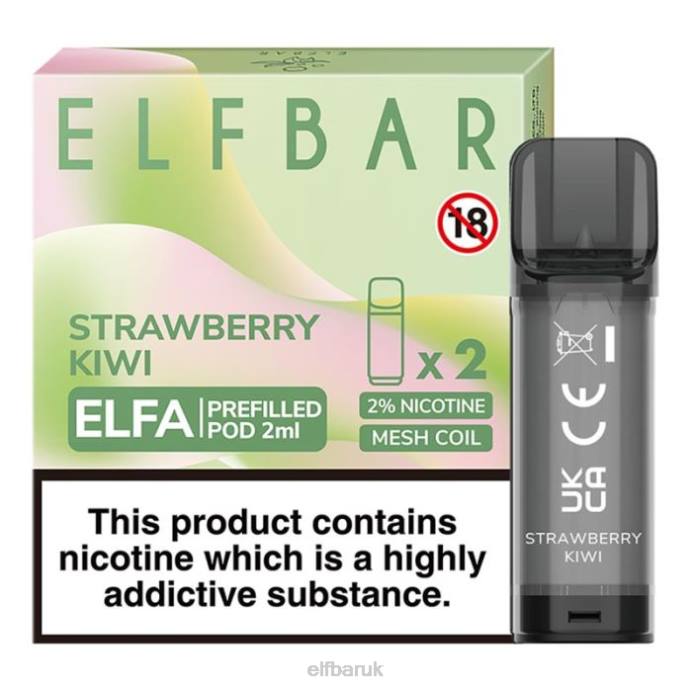 ELFBAR Elfa Pre-Filled Pod - 2ml - 20mg (2 Pack) DN42107 Strawberry Kiwi