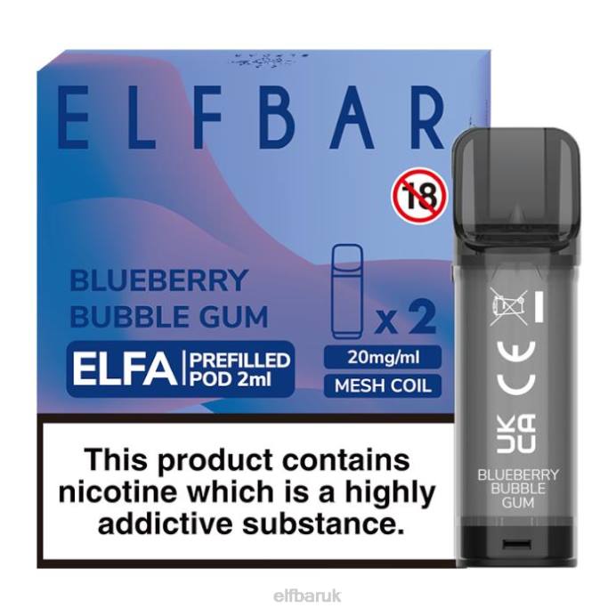 ELFBAR Elfa Pre-Filled Pod - 2ml - 20mg (2 Pack) DN42126 Blueberry Bubble Gum