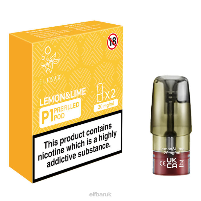 ELFBAR Mate 500 P1 Pre-Filled Pods - 20mg (2 Pack) Lemon & Lime DN42149