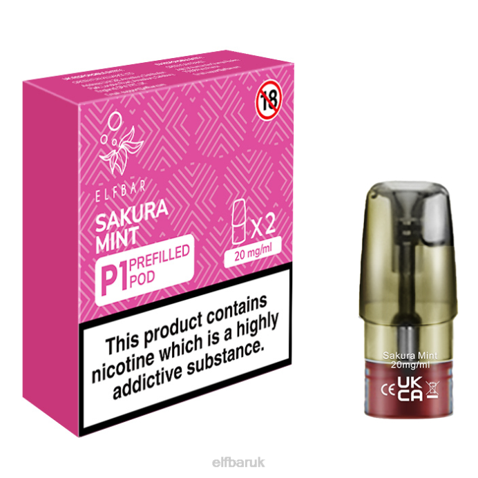 ELFBAR Mate 500 P1 Pre-Filled Pods - 20mg (2 Pack) Sakura Mint DN42167