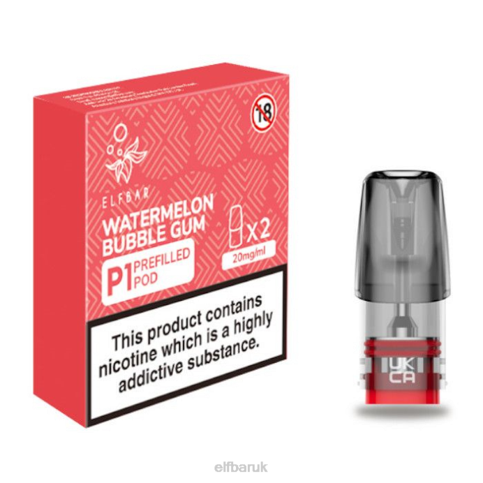 ELFBAR Mate 500 P1 Pre-Filled Pods - 20mg (2 Pack) Watermelon Bubble Gum DN42159