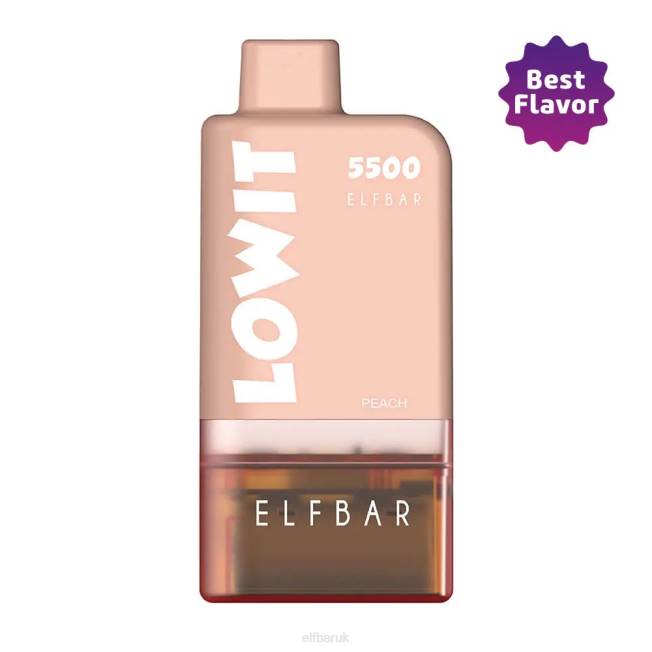 ELFBAR Prefilled Pod Kit LOWIT 5500 2%Nic Peach Peach Pod+Brown Battery BN2D137